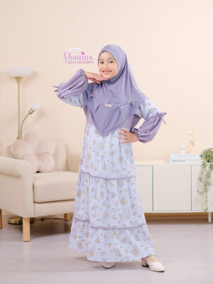 Gamis anak motif bunga