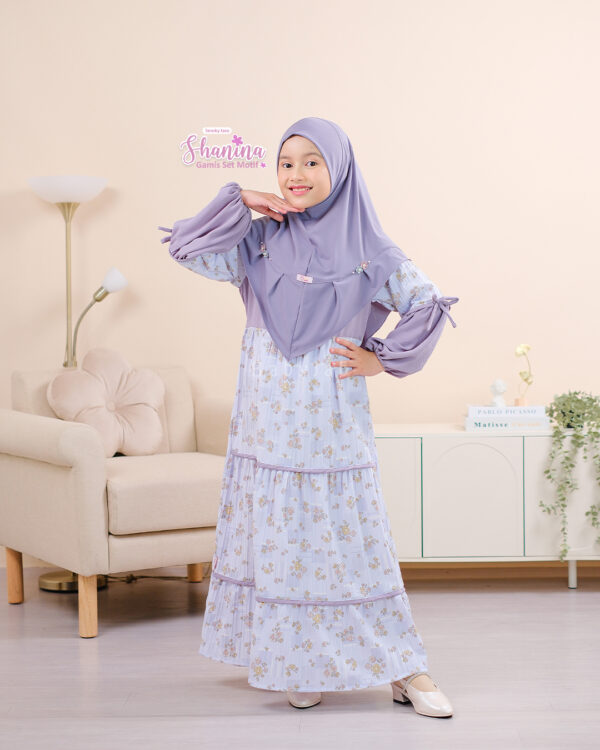 Gamis anak motif bunga