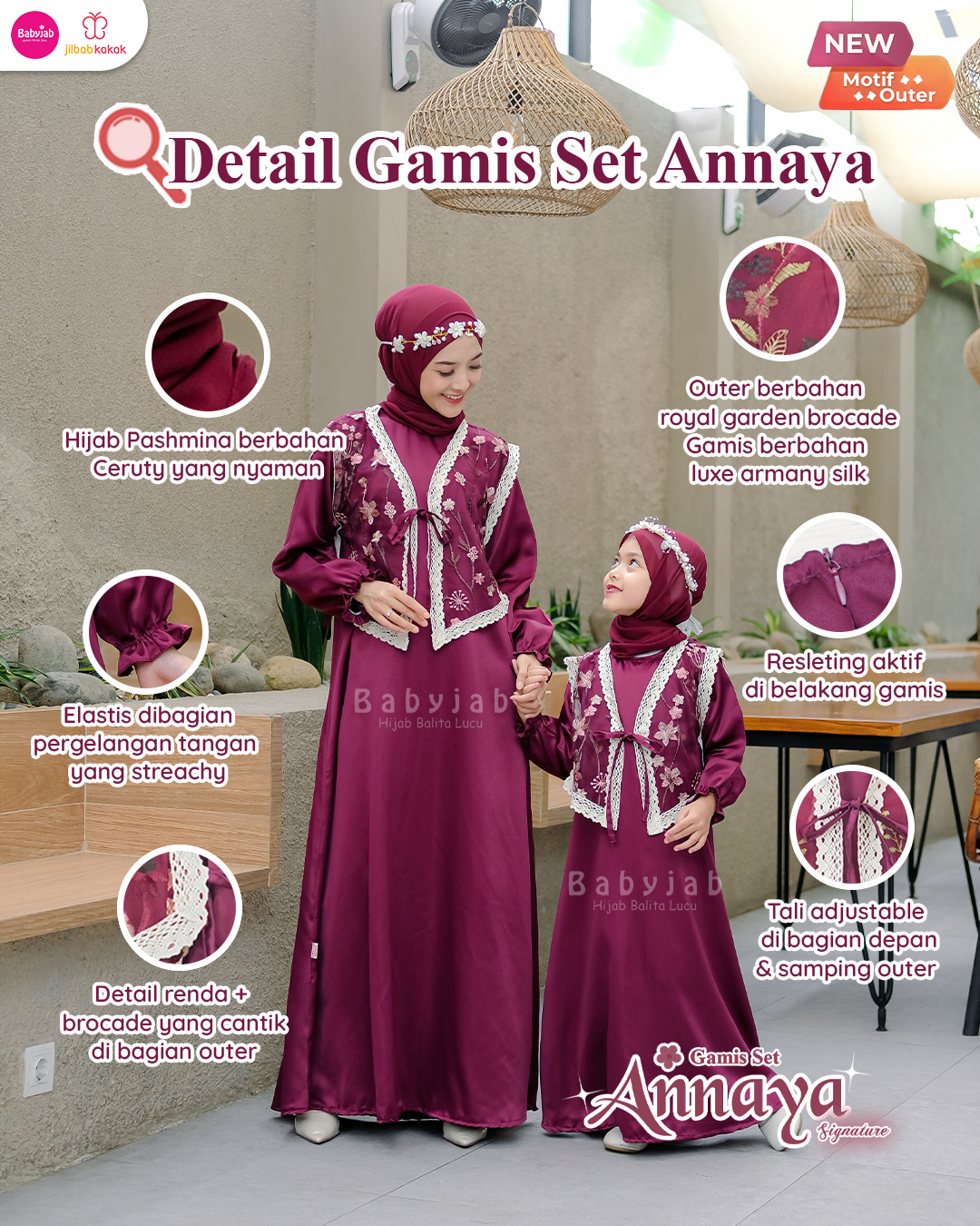 Gamis ANNAYA SIGNATURE (Mom & Kids) - Gambar 20