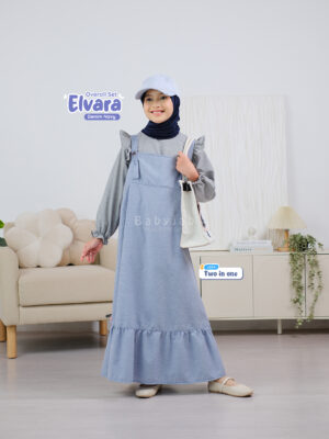 Elvara Overall Set Gamis Anak 2-in-1 Bahan Cotton Dealova Premium