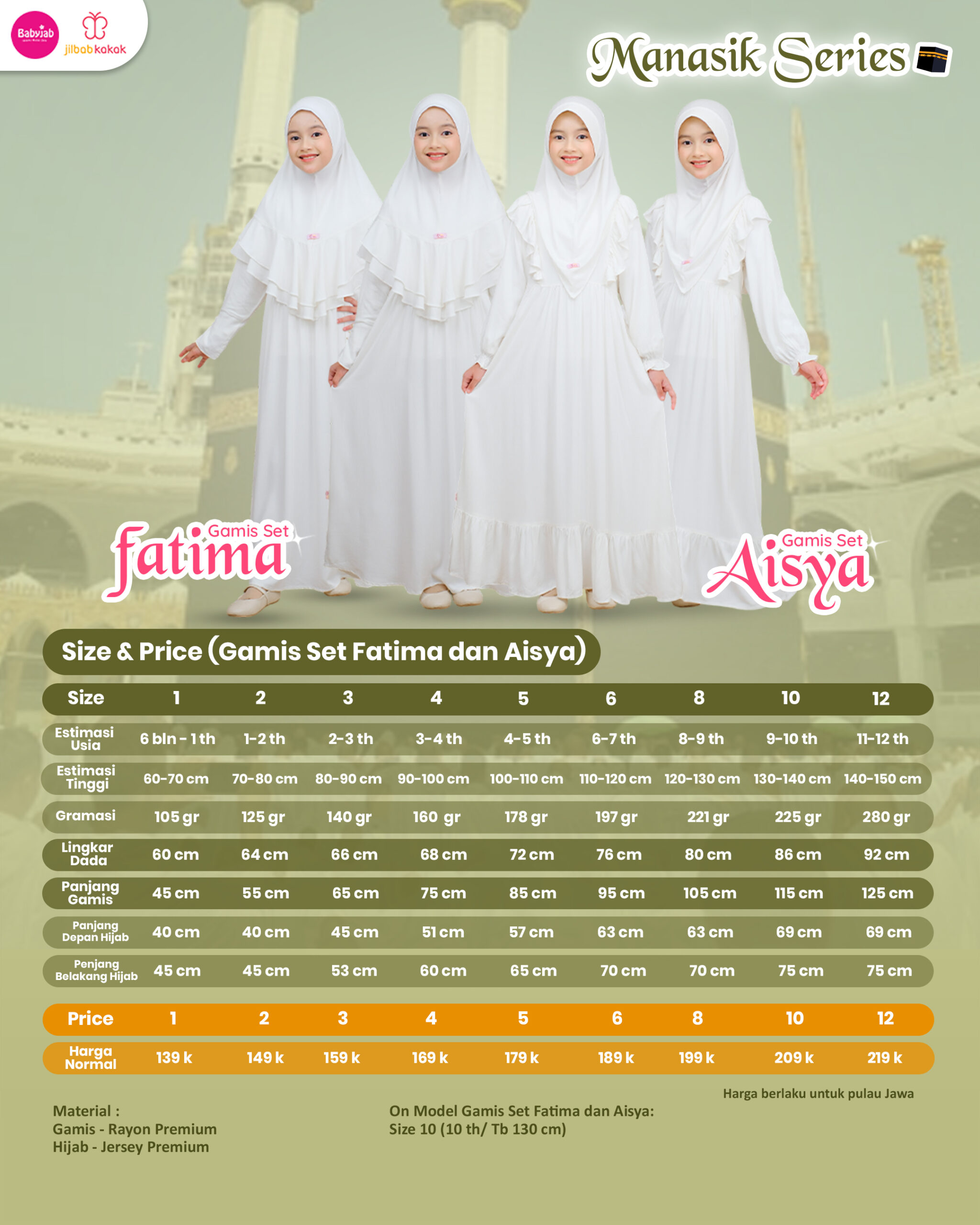 Gamis Fatima, Aisya & Yumna - Manasik Series - Gambar 11