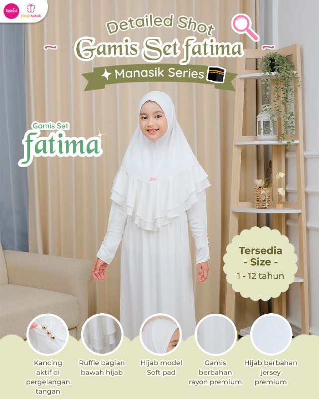 Gamis Fatima, Aisya & Yumna - Manasik Series - Gambar 7